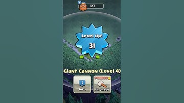 level 1 to max level 20 (max) gaint Cannon upgrade in Coc (clash of clans)coc