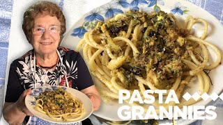 86 yr old Antonia from Sicily makes bucatini pasta with sardines | Pasta Grannies