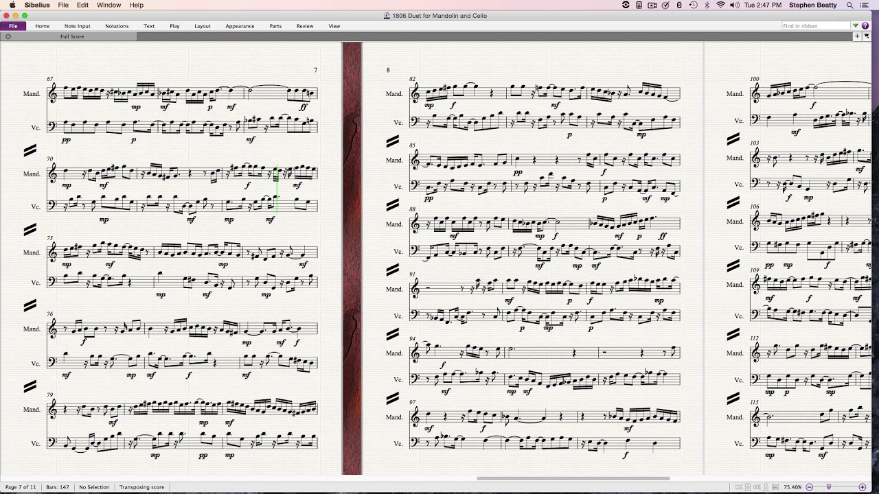 1806 Duet for Mandolin and Cello YouTube