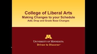 Making Changes to Your Schedule