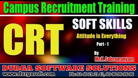 Campus Recruitment Training (CRT) Soft Skills ||  Attitude is Everything Part-1 by Subramanyam