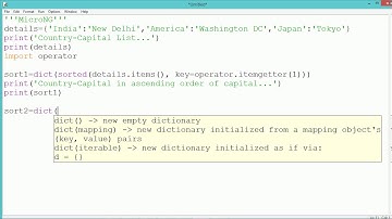 Python Program - sort dictionary