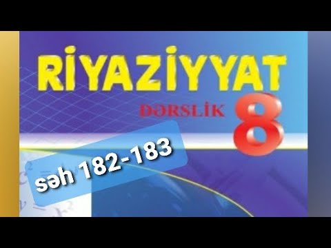 Riyaziyyat. Dərslik 8-ci sinif .Modul işarəsi daxilində dəyişəni olan sadə bərabərsizliklər 182-184