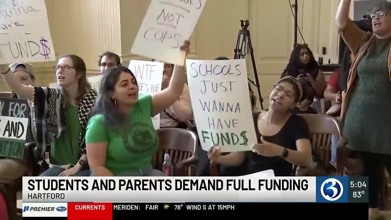 Hartford parents speak out over layoffs and budget cuts - YouTube