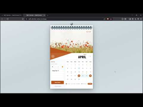 Interactive Wall Calendar Component | Next.js  + React + Tailwind CSS | TUF Frontend Challenge