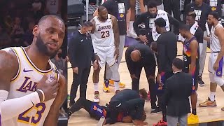 LeBron James Checks On Chris Paul After Injury &amp; Devin Booker Takes Over! Lakers vs Suns Game 1