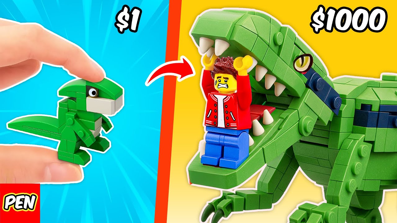 $1 vs $1000 LEGO Jurassic Park SET | Pen Bricks