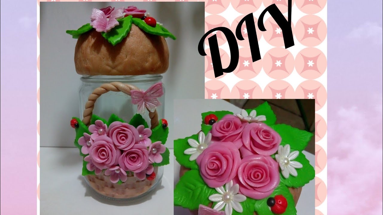 Como decorar Pote com rosas de biscuit 🌹❣️