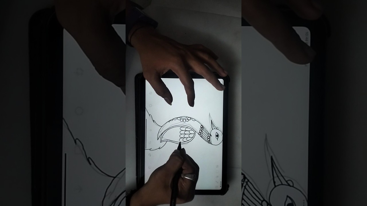 How to drow peacock in tablet jacard design 🦚🦚 