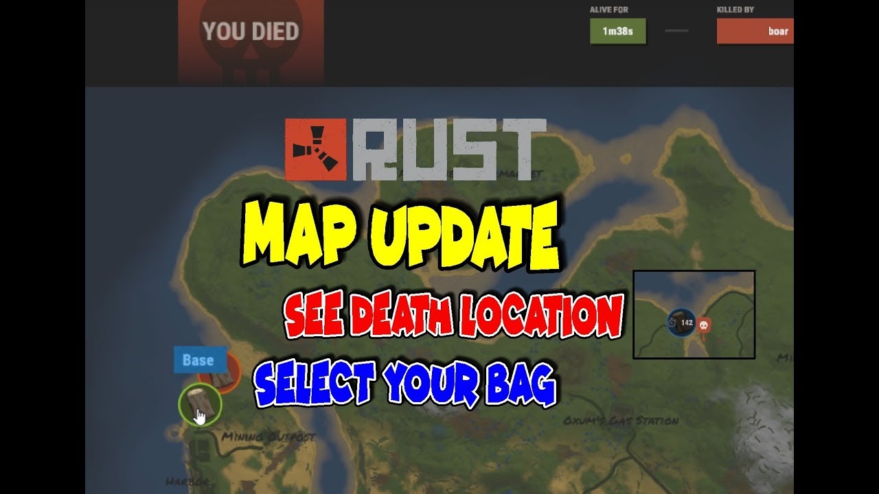 Rust Update Preview - See Your Bags & Death Location On Map Rust Update Preview - See Your Bags & Death Location On Map