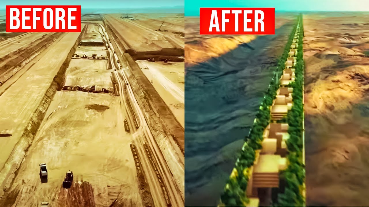 Saudi Arabia's 170KM Line City Finally Begins Construction! - YouTube