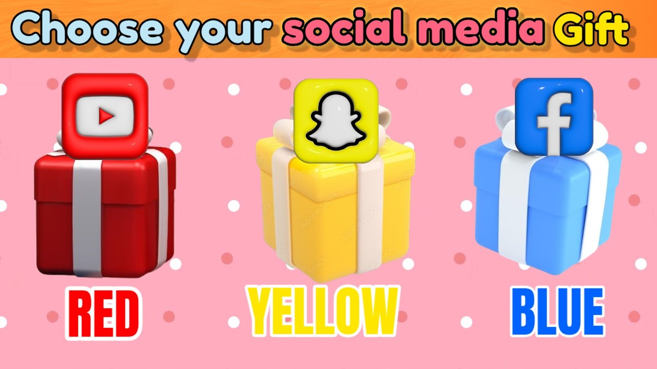 Choose your social media gift 🎁 box || red ♥️ vs yellow 💛 vs blue 💙 || 