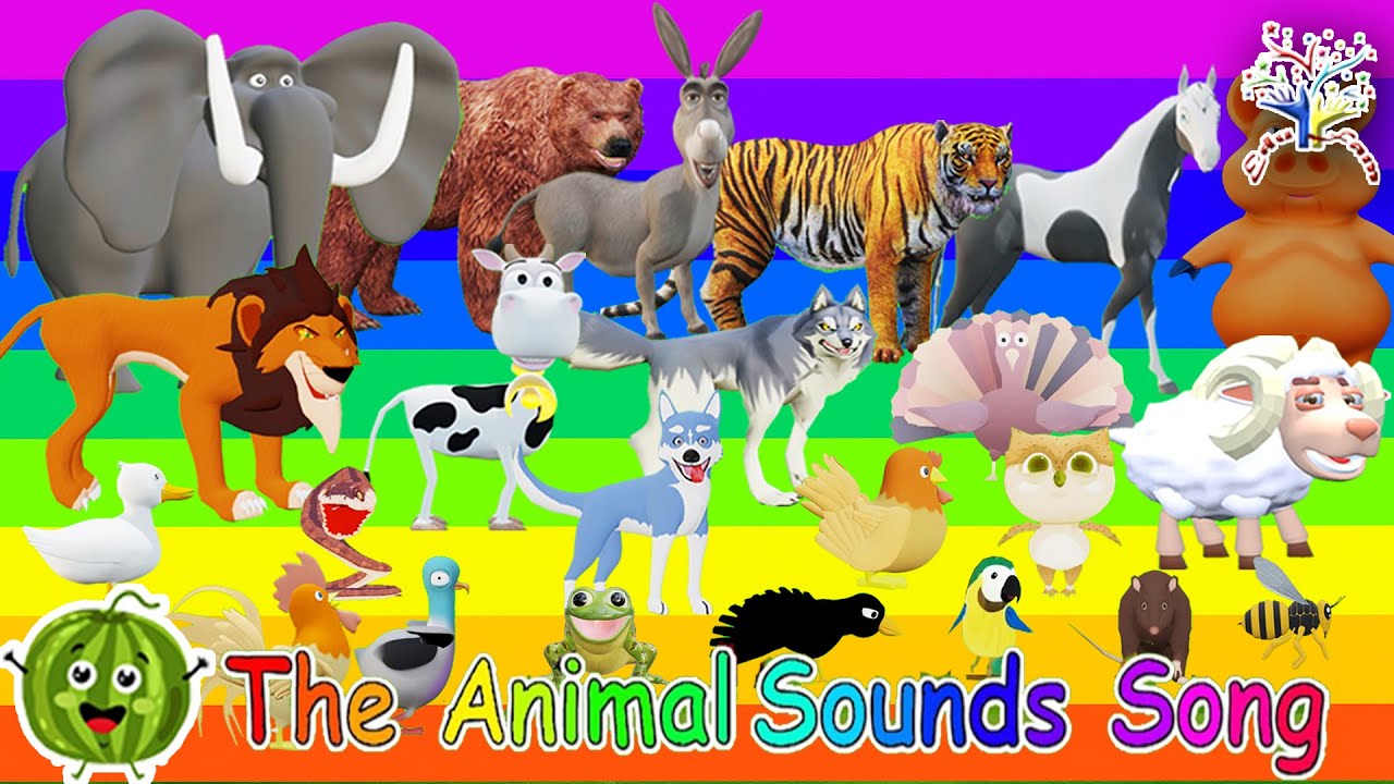 Песенка о звуках животных сафари SSZ4 || Детская песенка для малышей - Учим названия и звуки живо...