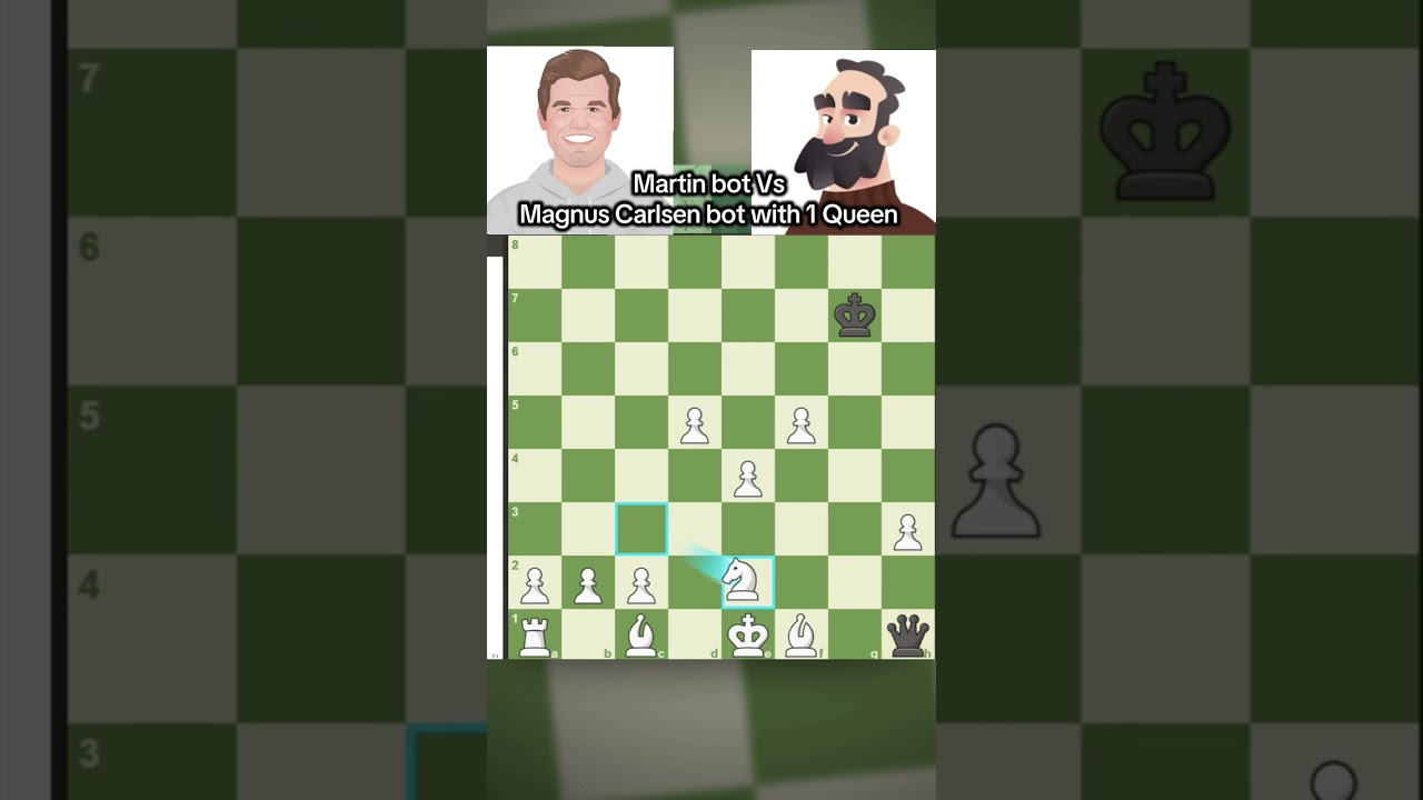 Martin bot Vs Magnus Carlsen bot with 1 Queen 
