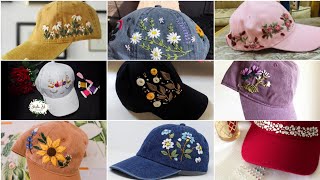 Hand Embroidery: Beautiful Flowers On Hats Designs🌹 || تطريز على الكابات 🌷🌺
