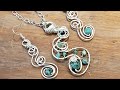 Simple Swirl Silver Earrings/Necklace Set - Eps 220