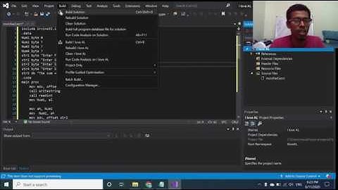 How to Set up and Run an Assembly Language Program Using Microsoft Visual Studio 2019 and MASM