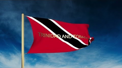 Trinidad And Tobago Flag Slider Style With Title. Waving In The Wind With Cloud Stock Animation