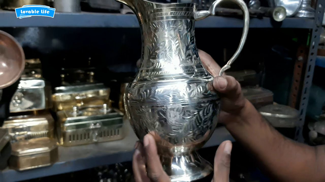 Antique Brass Water Jug N Glass new setup | Antique Items Antique Shop Pune Juna Bazar