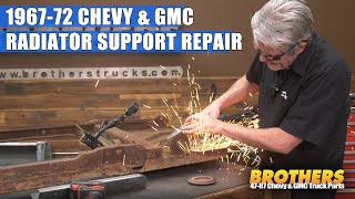 1967-72 Chevy &amp; GMC Truck Radiator Core Support RUST REPAIR Under Battery