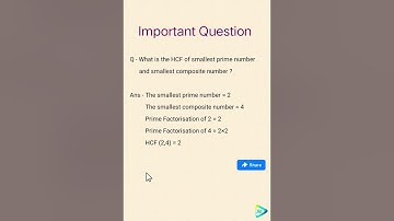 What is the HCF of smallest prime number and smallest composite number ? #maths #rbseboard10th