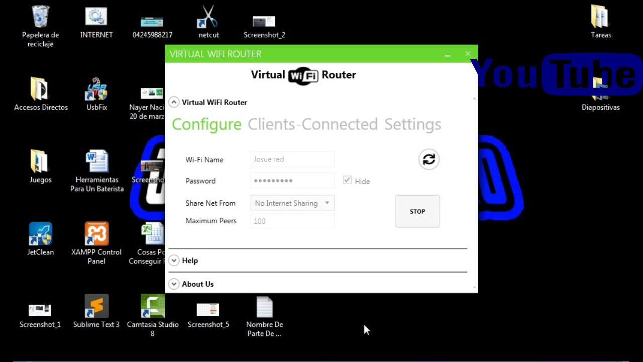 Como utilizar Virtual Wifi Router   Josue gamerpro