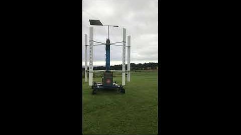 VAWT variable pitch Vertogen fully working August 2021. Ground Level. Portable.