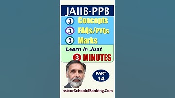 JAIIB-PPB : 3 FAQs for 3 Marks & learn in Just 3 Minutes (Part-14)#nstoor