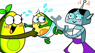 Vegetable Stays with ROBOT NANNY || Strange Babysitter vs Kid by Avocado Couple