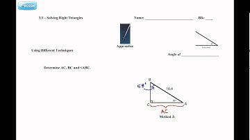 3.3 Solving Right Triangles (Apprentice - Pre-Calculus 10)