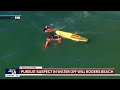 Pursuit suspect attempts to swim away from authorities