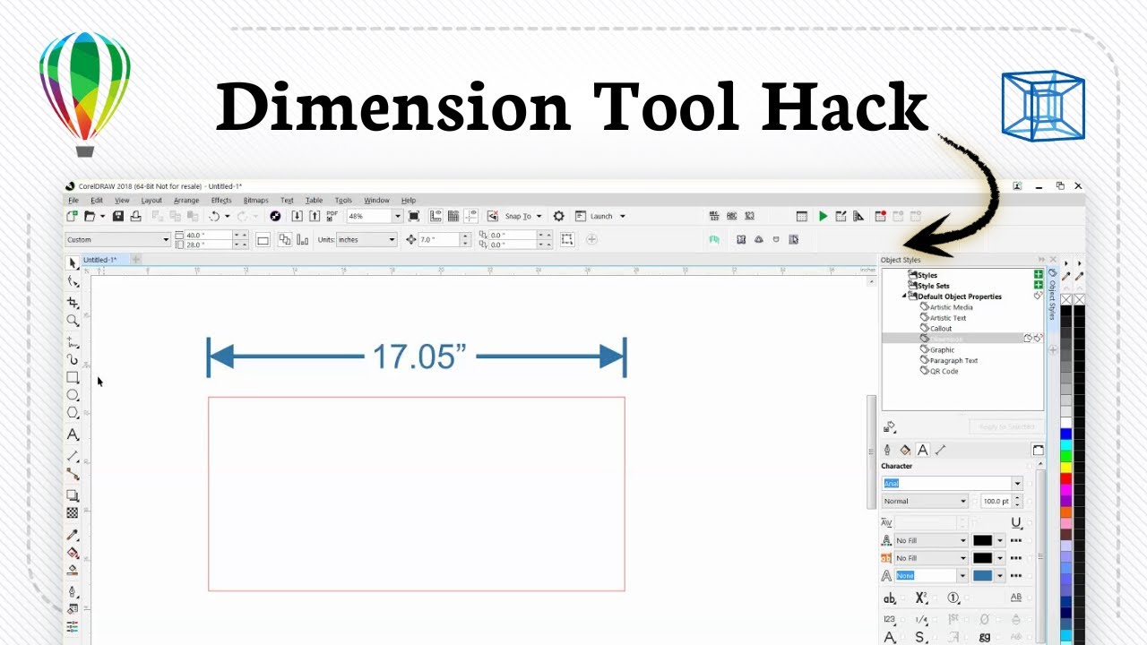 How to edit the parallel dimension tool in CorelDRAW - YouTube