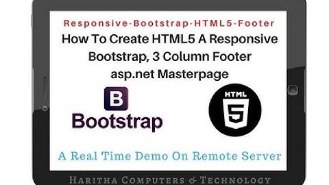 HTML5 - Footer 3 COLUMN Responsive Bootstrap(v3.3.7) For ASP.NET