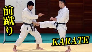 【Karate】How to hit 'Maegeri' (Front kick)  from any distance【Tatsuya Naka】With various subtitles.