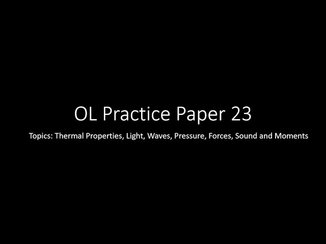 Teaching Circle OL/IGCSE Physics: Paper 2 Practice Paper 3