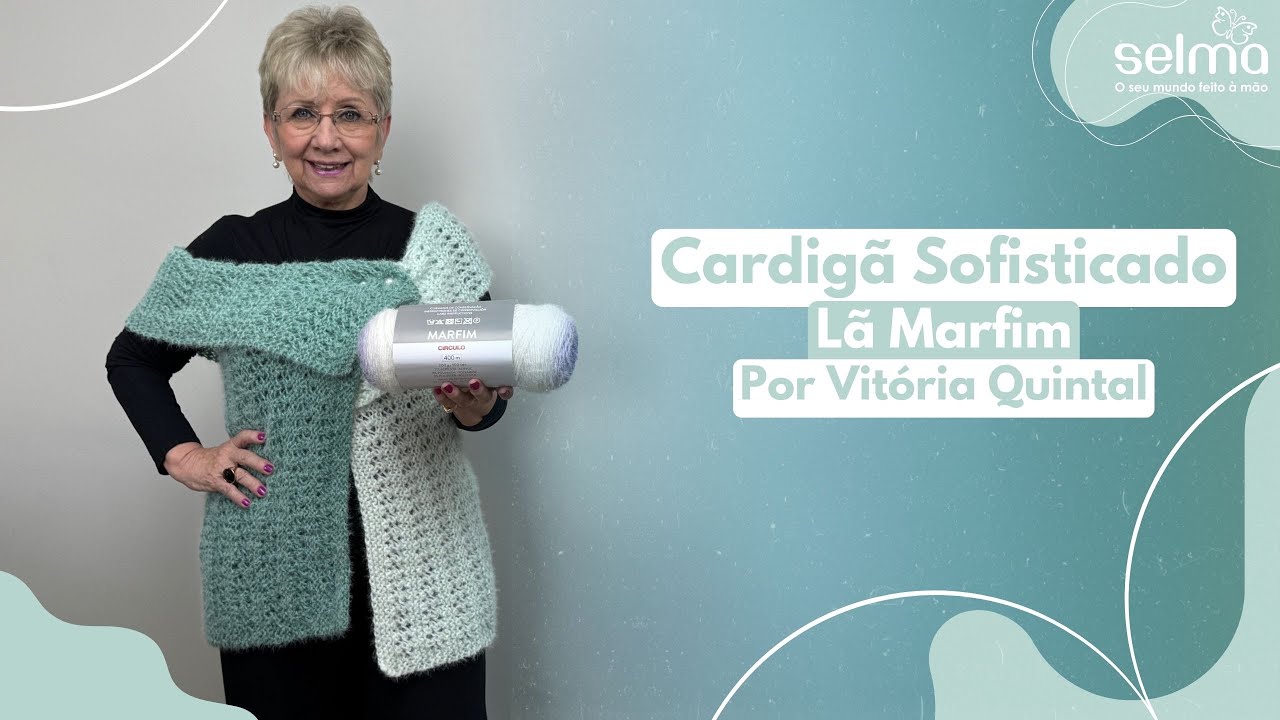 Sensacional Cardigã com a lã Marfim, Coleção Diferenciados 2025 Circulo, por Vitória Quintal.