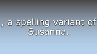 What does Susannah mean?