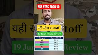 RRB NTPC UG Today exam analysis, RRB NTPC UG expected cut off 2026,19 June NTPC UG EXAM review