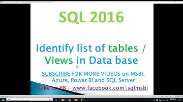 how to get list of tables in SQL | sql identify list of tables