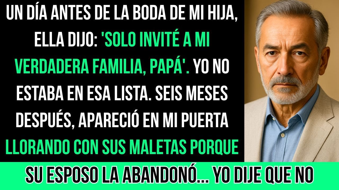 Un Día Antes De La Boda De Mi Hija, Ella Dijo 