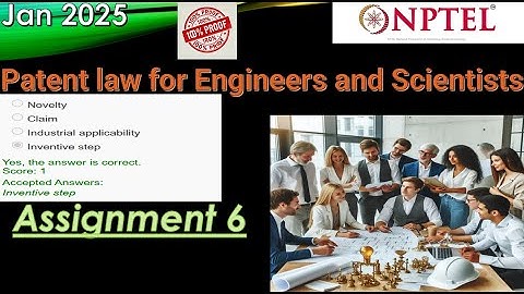 NPTEL | Patent Law for Engineers and Scientists Assignment 6 Answers   Week 6 | Assignment  2025 Jan