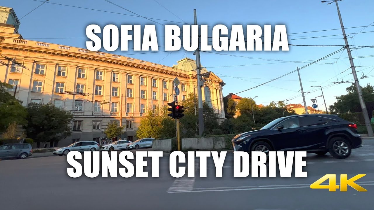 Driving in Sofia, Bulgaria (4K 60 FPS HDR) View from TAXI WIndow. Feel the Sofia City Ambiance.