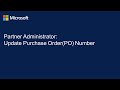 Managing purchase order po number in the azure portal