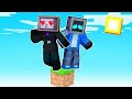 One block skyblock with tv woman in minecraft