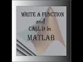 How to write a function and call it in MATLAB in Bangla