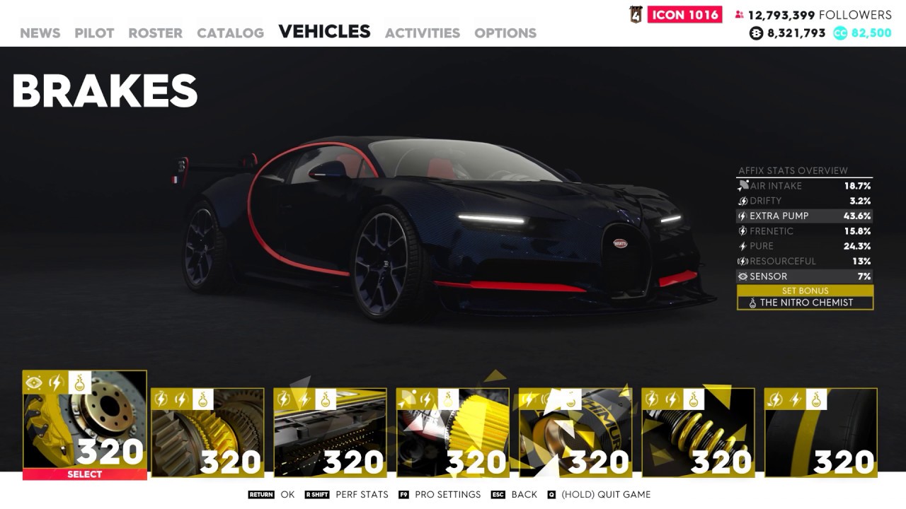 Настройки pro the crew 2 bugatti