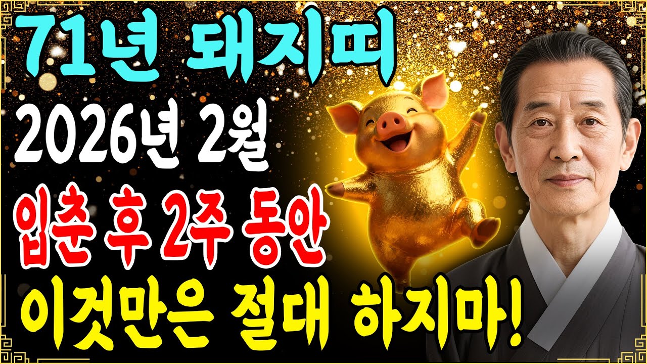 2026년 2월 4일 '입춘' 이후, 71년생 돼지띠는 절대 '이것' 하지 마세요! 평생 돈복이 결정되는 마지막 기회