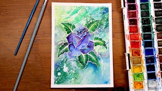ROSE STUDY Watercolor Painting Process