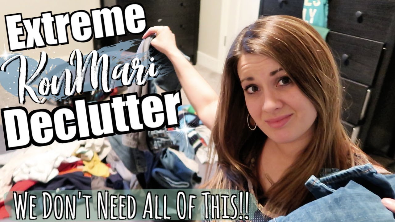 EXTREME KONMARI DECLUTTER & CLEAN WITH ME 2019 :: KIDS CLOTHES ...