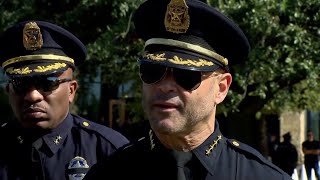 Dallas Police Chief Eddie Garcia addresses media before fallen officer Darron Burks' funeral